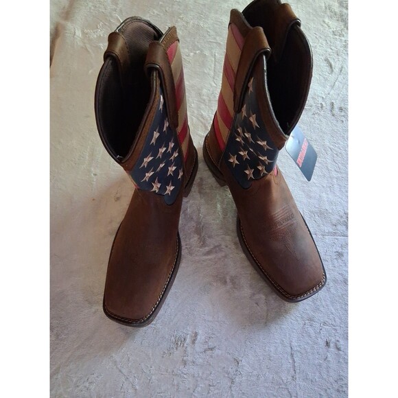 Durango Rebel Patriotic Men Size 11 Pull-On Brown Western Flag Boots main image 7